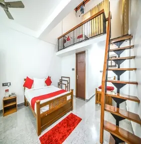 Simple, clean homestay room in Sakleshpur